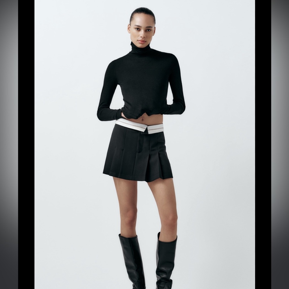 ZARA Skort with Contrast Waistband